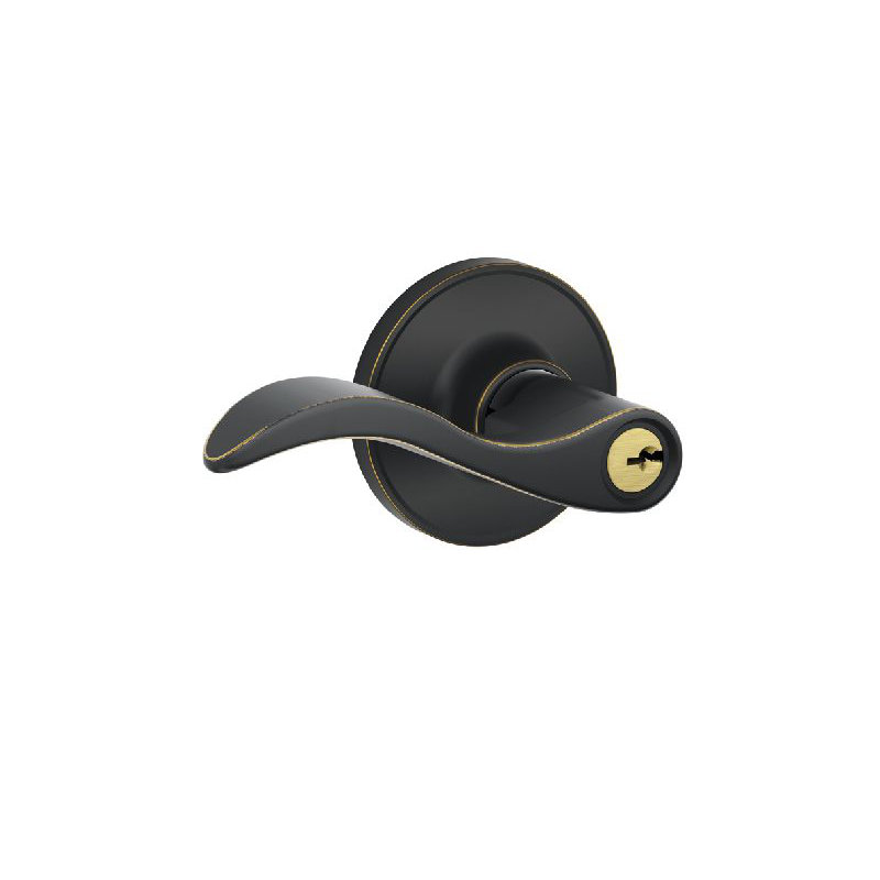 Seville Keyed (Entry) Door Lever, Aged Bronze