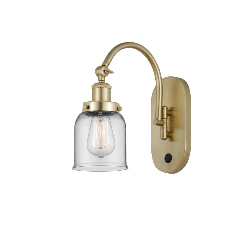 Shauna Swing Arm Sconce, LED, Clear, Satin Gold