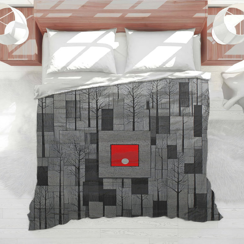 Geometric Forest Landscape Comforter, Twin Extra Long