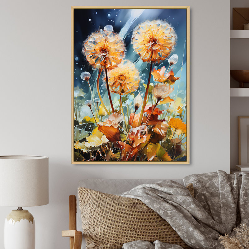 Luceile Meadow Dandelion Delight II, H 32 po x l 24 po x P 1 po, Cadre naturel flottant