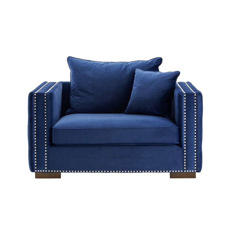 Velvet Armchair, Blue