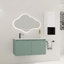 Meuble-lavabo de salle de bain 36 po avec lavabo en résine en forme de goutte et armoires latérales, blanc
