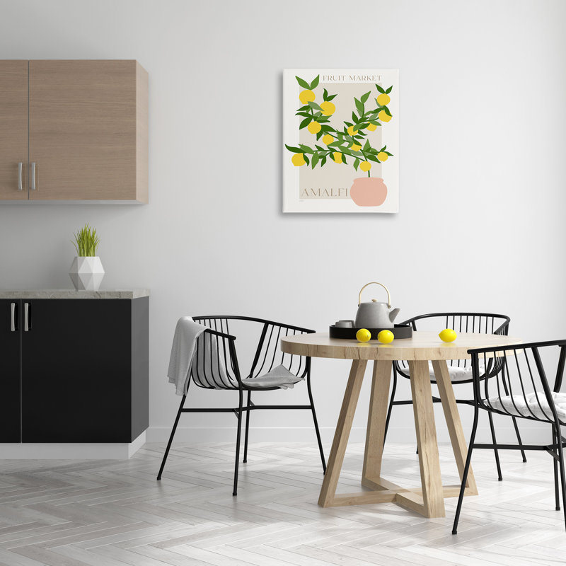 "Minimal Lemon Branch", art mural sur toile par Natalie Carpentieri, H 30 po x l 24 po