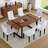 Modern Rectangular Dining Table Set For 6| 71″ Wood & Metal Table With Chairs-349014566-349014561-351118909