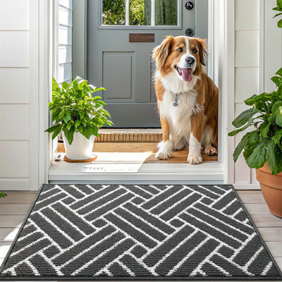 Large Indoor Doormat - Non-Slip, Absorbent, Dirt Resistant Rubber Mat for Entryways