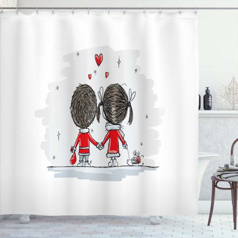 Shower Curtain with Hooks Included, 84" H x 69" W
