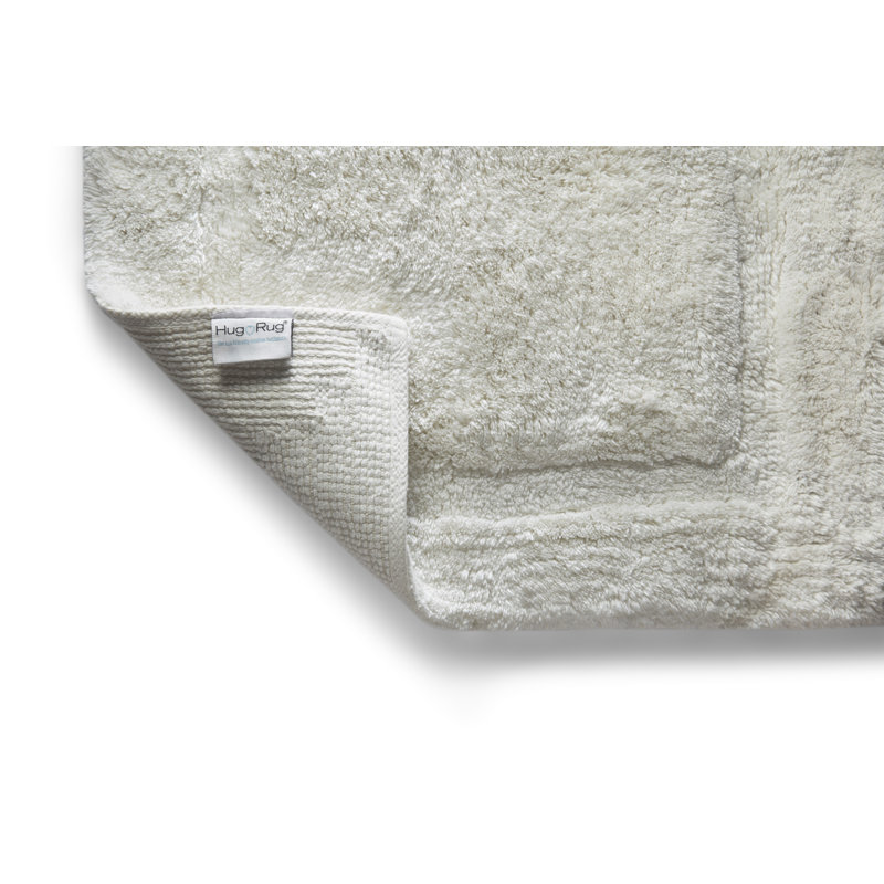 Dithusan Border Bamboo Bath Mat, 80cm L x 50cm W, Cream
