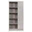Bibliothèque à cadre en bois avec 5 tablettes ouvertes et 1 porte