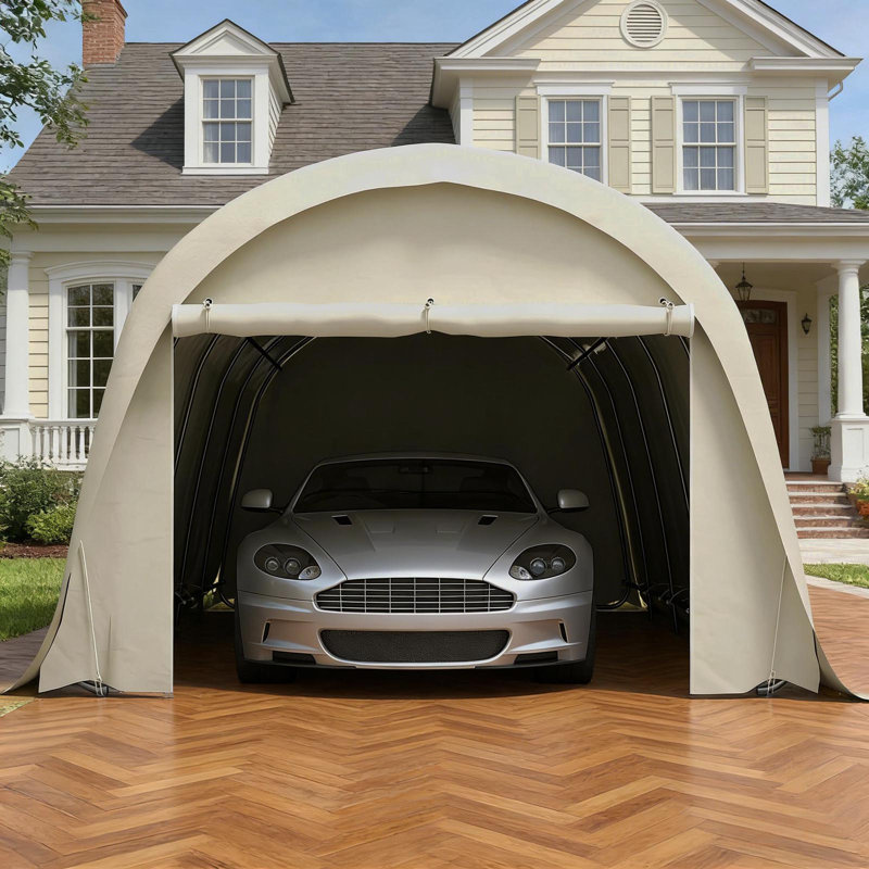 Spacious Garage Car Canopy Tent,Heavy Duty Carport Canopy, Beige