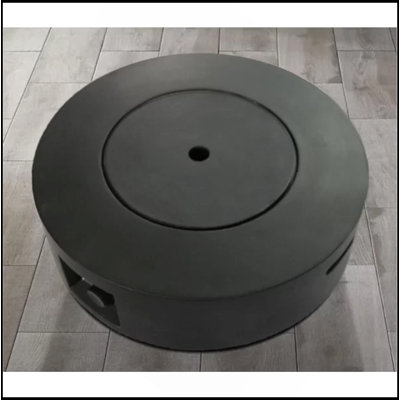 11" H X 30" W Fibre Reinforced Concrete Propane Gas Outdoor Fire Pit Table With Lid