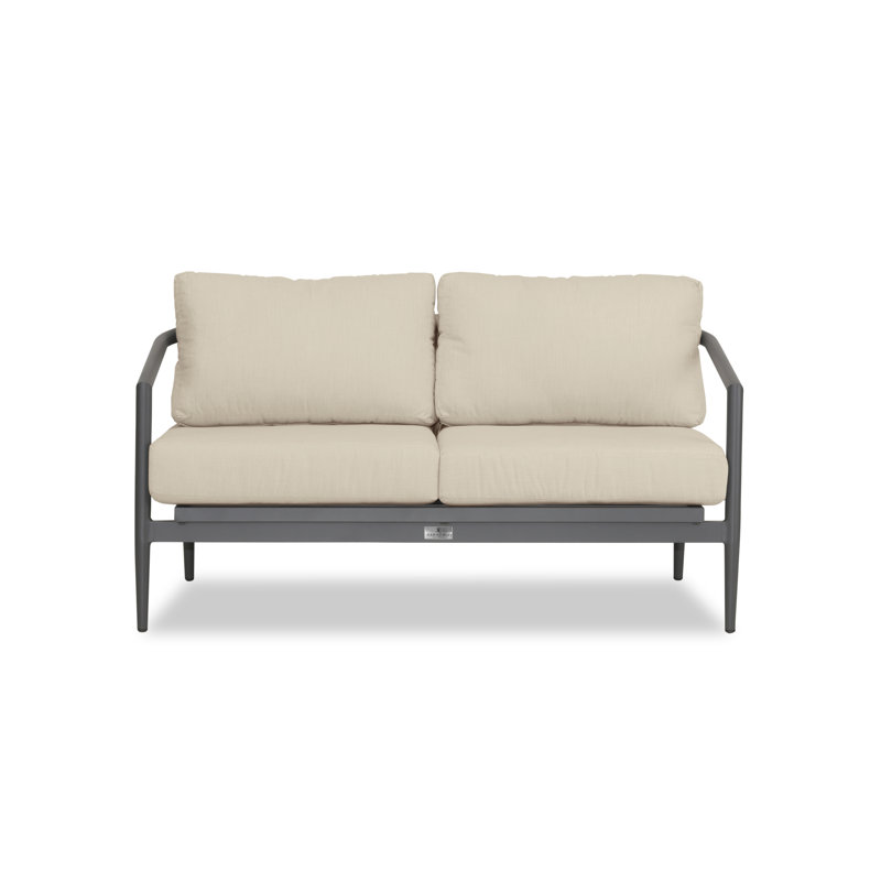Olio Outdoor 2 - Seat Loveseat, Canvas Flax Sunbrella® Canvas, Slate