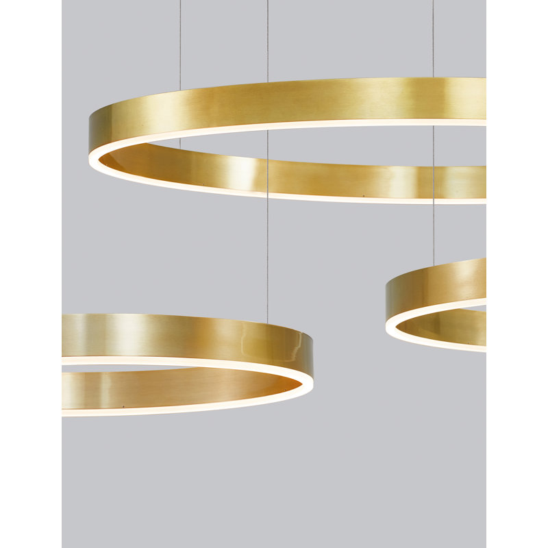 1 - Light LED Single Pendant, Gold, 5.5cm H x 100cm W x 100cm D