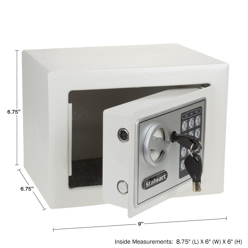 Digital Security Safe Box for Valuables - Compact Steel Lock Box with Electronic Keypad 