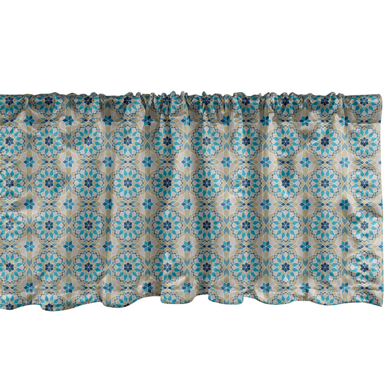 Cantonnière à motif de quadrilobe Ambesonne