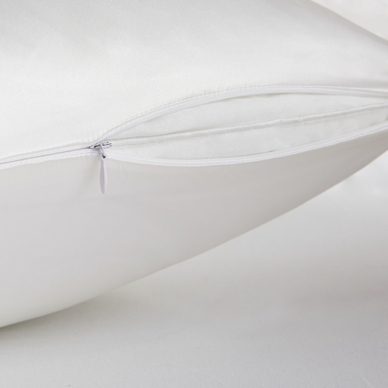 Taie d'oreiller pour grand lit 100% soie blanche, Blanc, Grand