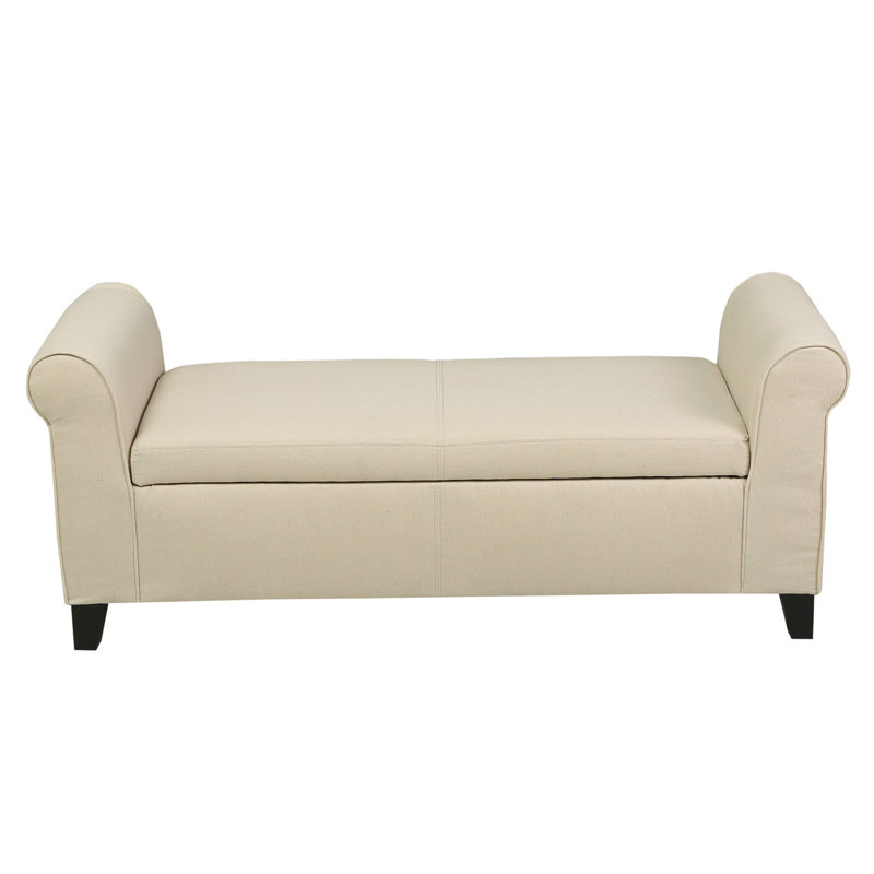 HAYES ARMED STORAGE BENCH, Beige