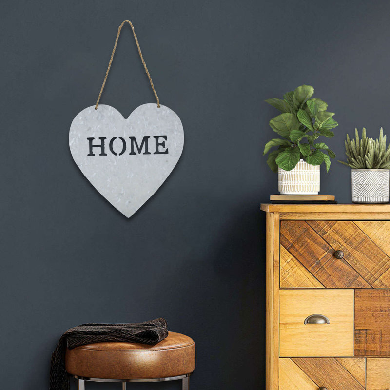 Décoration murale en forme de cœur "Home"