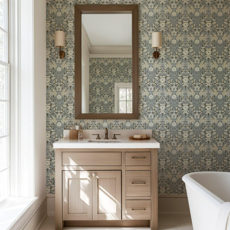 Wild Meadow - Wallpaper, Linen Stone, Peel & Stick