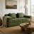 Modular 2 Seat Loveseat Boneless Sofa, Cloud Sectional Couch With Deep Seat, Modern Modular 2-Seat Sofa Couch With Throw Pillows Corduroy Fabric-1442581075