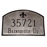 Fleur de Lis 2-Line Wall Address Plaque