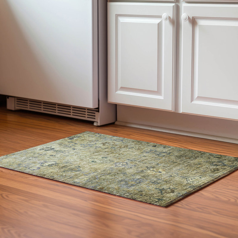 Tapis de qualité supérieure lavable à la machine Mayfield Global, Vert, 2 pi 6 po x 3 pi 10 po