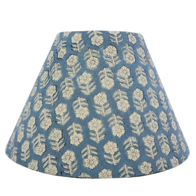 Lamp Shade Handcrafted Floral Linen Block Printed Detachable Lampshade for Home Décor - TULSI BUTI