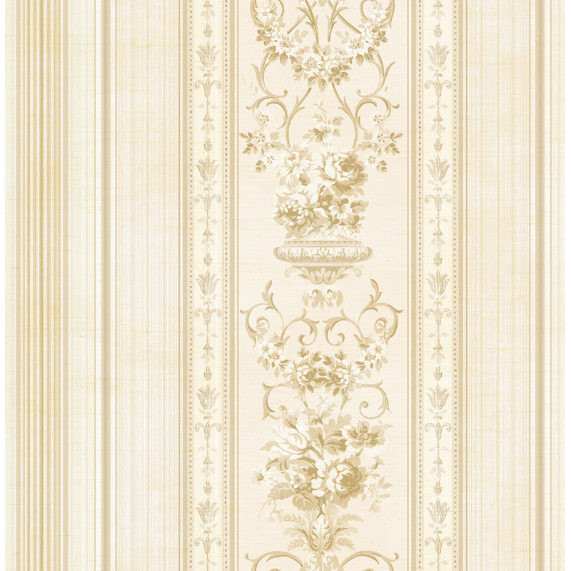  Papier peint non rayé à motif floral parchemin Designs