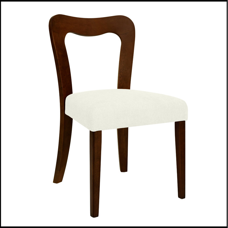 Stylish and Comfortable Dining Chair Set of 2, for Modern and Minimalist Interiors with Durable Oak Frame., Walnut, Beige