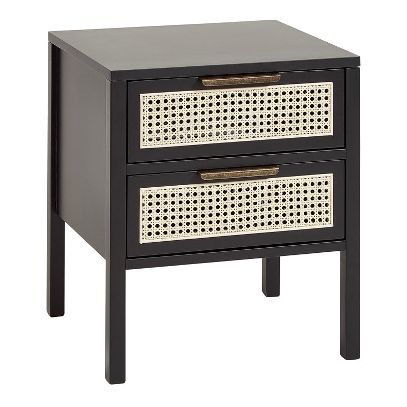 Tenaya 48cm W Bedside Table, Black