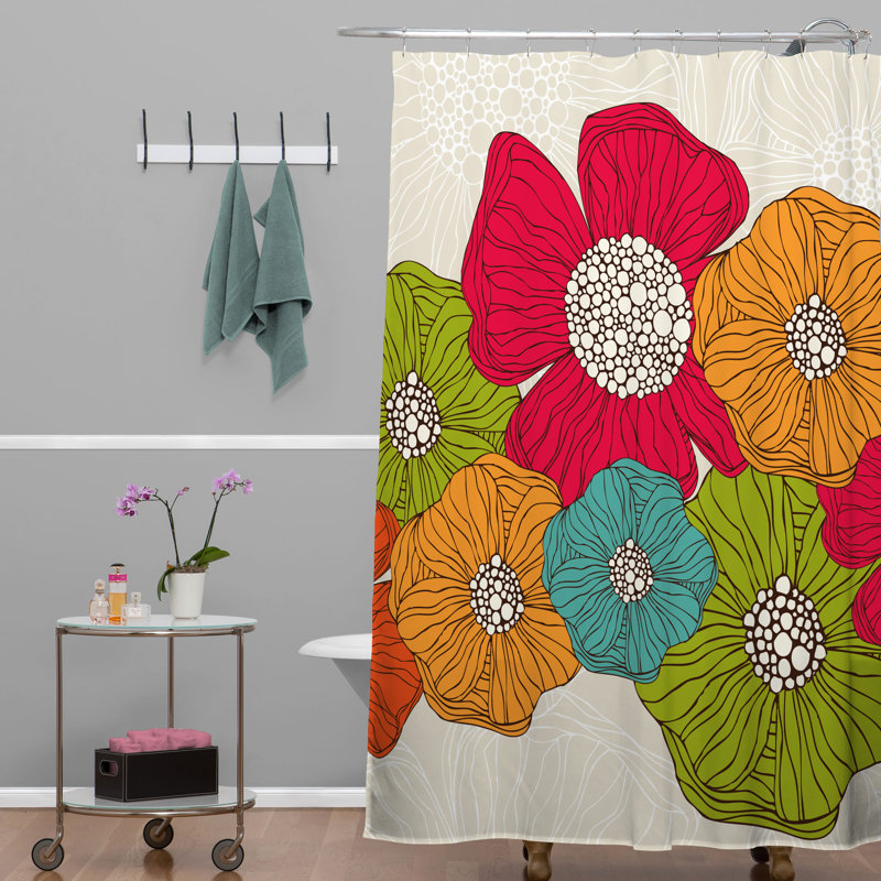 Rideau de douche simple Flowers