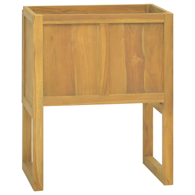 Armoire de salle de bain moderne en teck massif de 23,6 po x 15,7 po x 29,5 po pour salle de bain ou salle d'eau