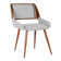 Almar Mid-Century Upholstered Dining Chair in Walnut Finish with Open Lower Back