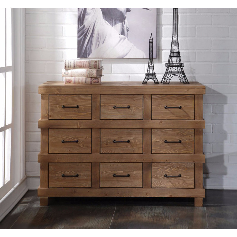 Commode Capacieuse en bois, chêne antique, Chêne