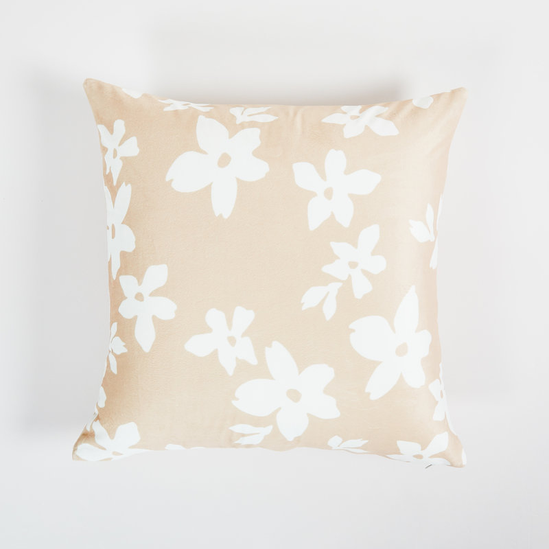 Floral Cream Throw Pillow 22"