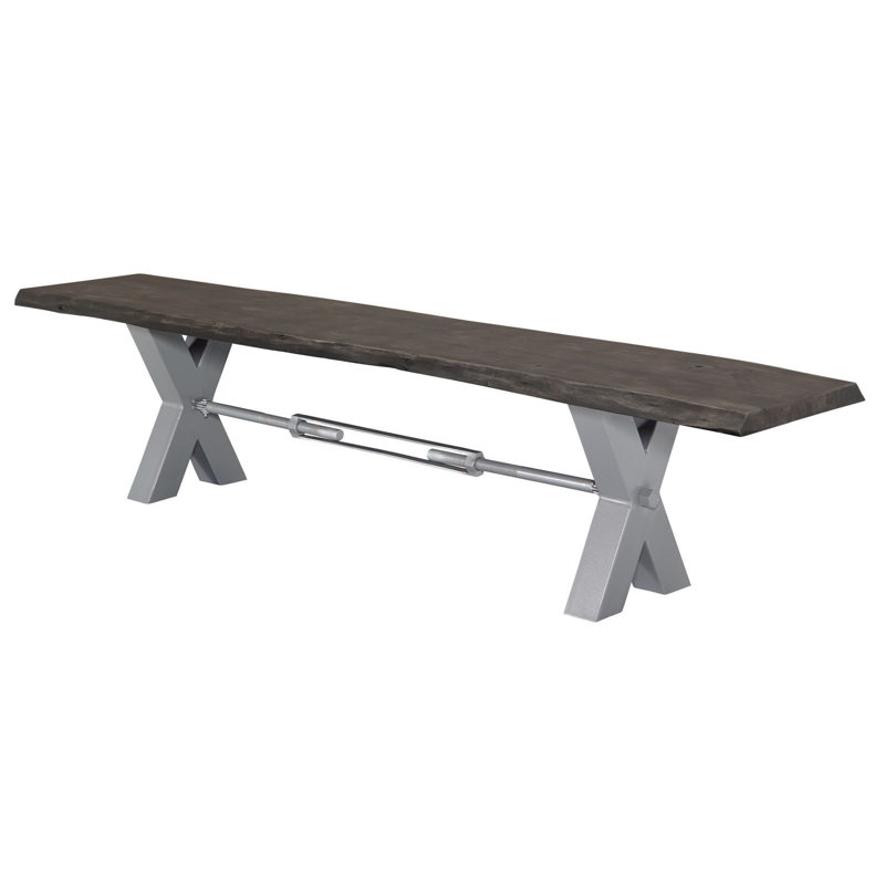 Iron Label Bench, H46 x W180 x D38cm, Grey