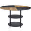 Grande table de salle à manger de 47,3 pouces avec rangement à deux couches - bois et attrait noir en forme d'éventail pour améliorer l'ameublement