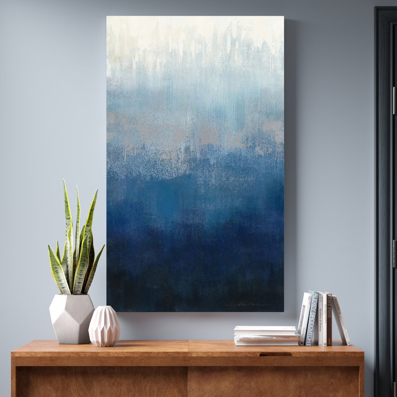 «Silver Wave II» par Silvia Vassileva, reproduction sur toile, H 48 po x l 28 po, Toile tendue, Sans cadre