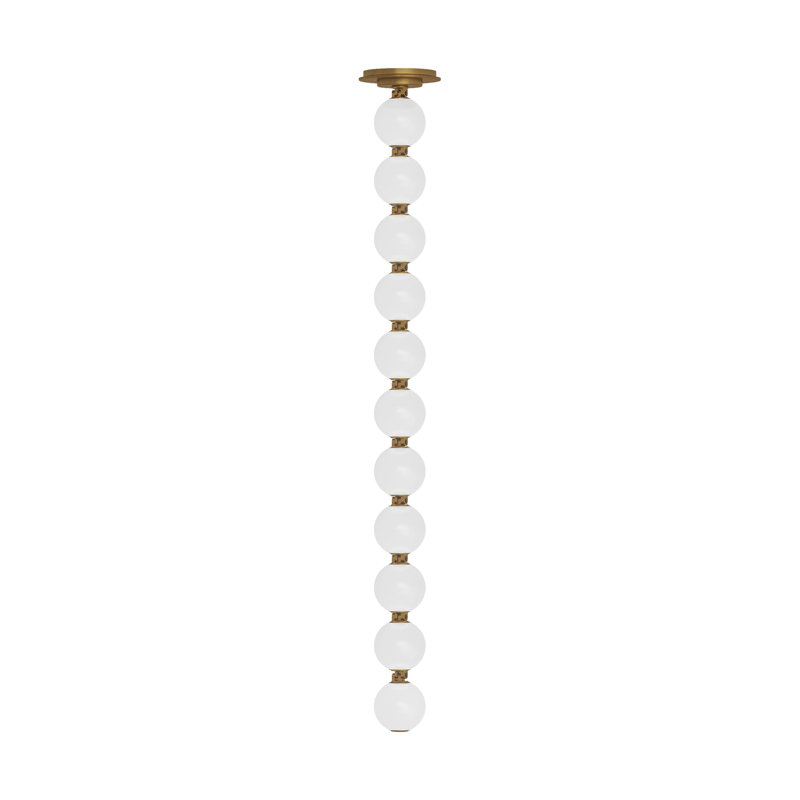 Perle 1 - Light LED Pendant, Natural Brass, 26.2" H x 2.8" W x 2.8" D, 10.3