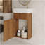 Meuble-lavabo flottant de 16,5 po avec lavabo intégré en céramique et rangement - parfait pour les petites salles de bain