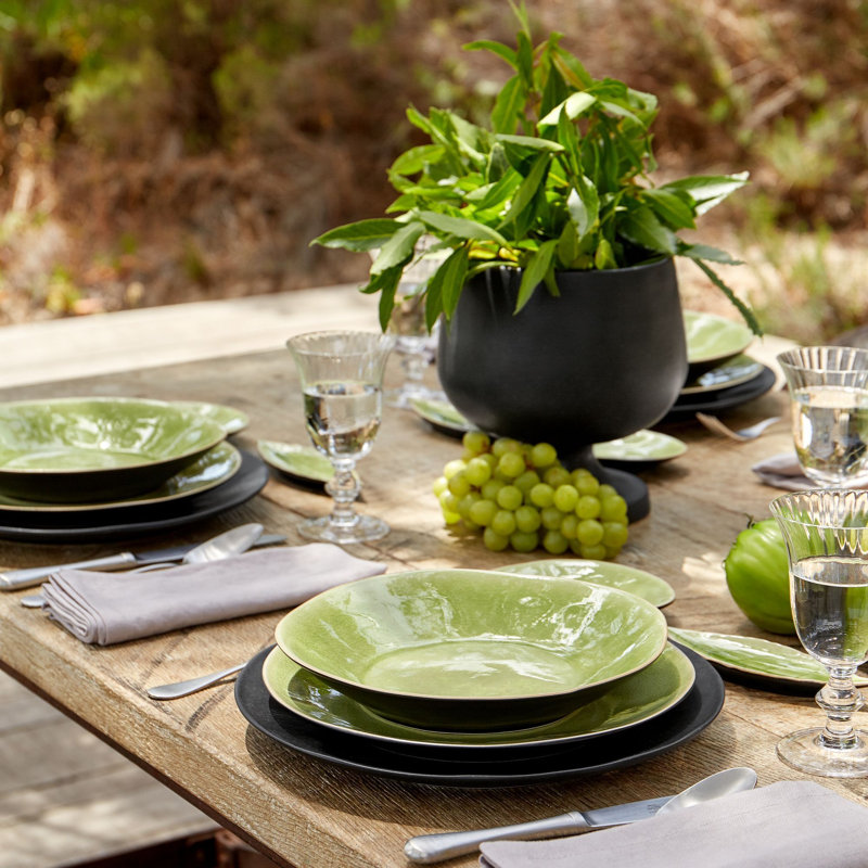 Riviera Stoneware Dinner Plate, Vert Frais