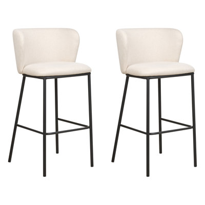 Mina Upholstered Counter Stool with Metal Frame