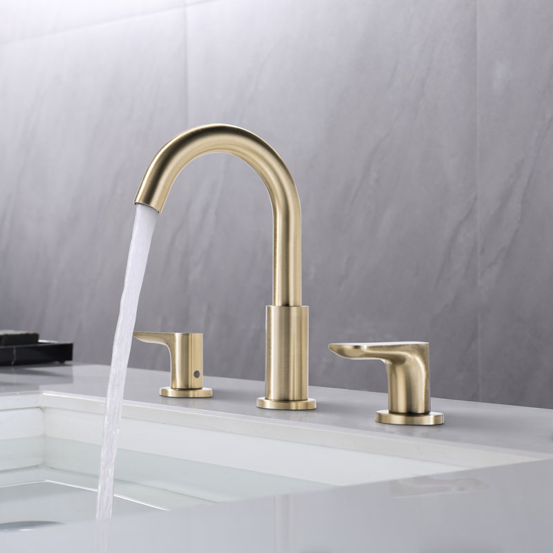 Brushed Gold 2-Handle Widespread Bathroom Faucet, Elegant look, Easy Installation