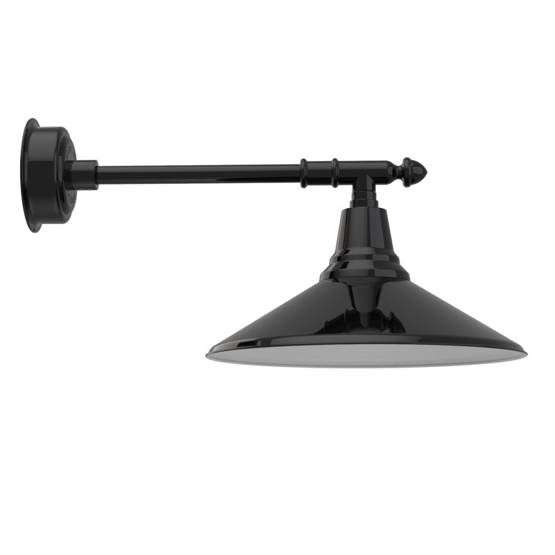 Anton LED Wall Light, 12" H x 18" W x 30" D, Black