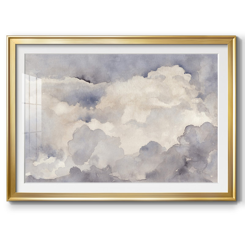 Clouds In Neutral I, reproduction d'art encadrée, Or, H 30 po x l 44 po x P 1,5 po