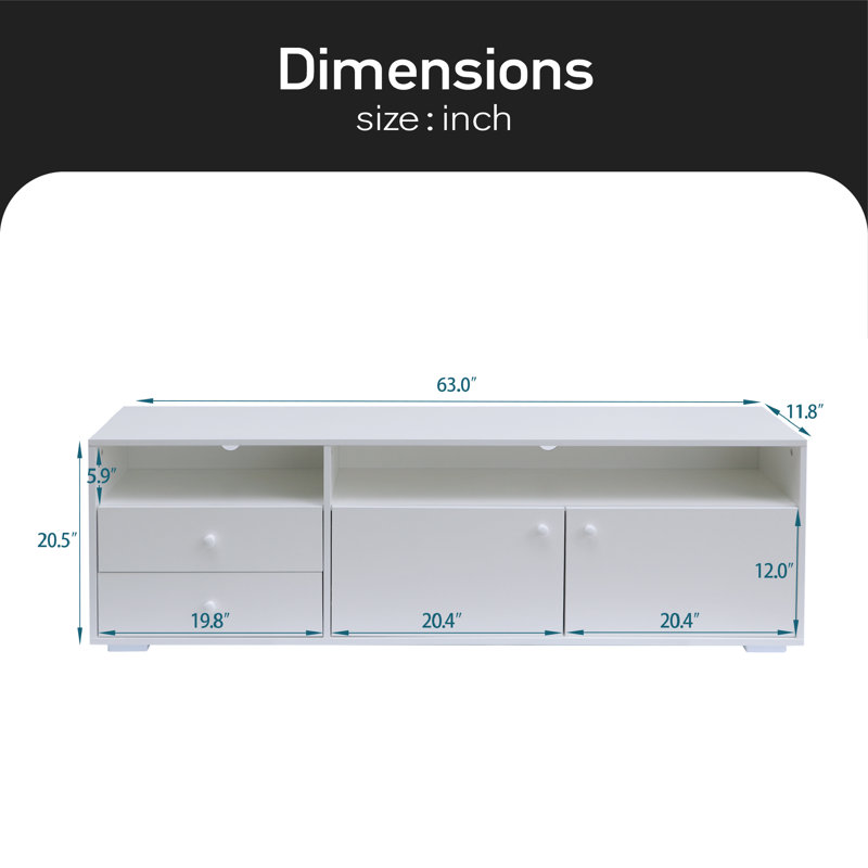 Crédence de rangement l 62,99 po, Blanc antique
