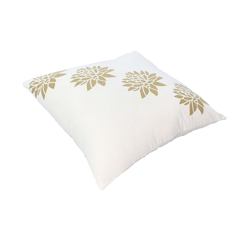 Floral Cotton Throw Pillow
