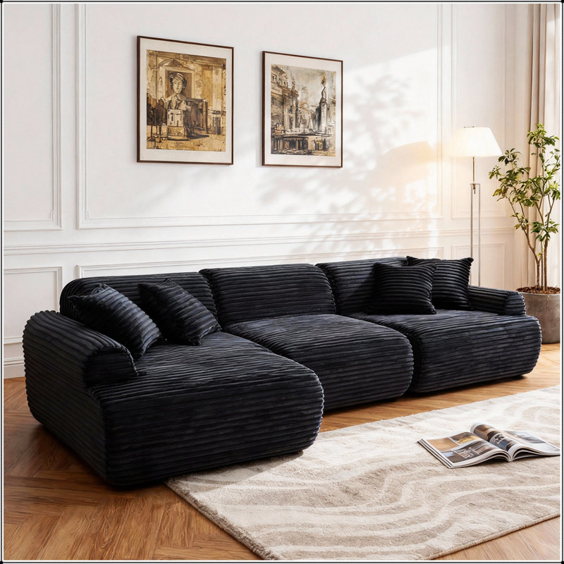 105.1 " Corduroy L-Shaped Sectional
