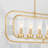 6 - Light Brass Gold Chandelier Linear Chandelier Rectangle Chandelier for Dining Room