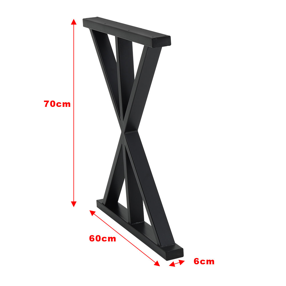 Symple Stuff 2 Pieces Black Metal Table Legs Heavy Duty Industrial ...