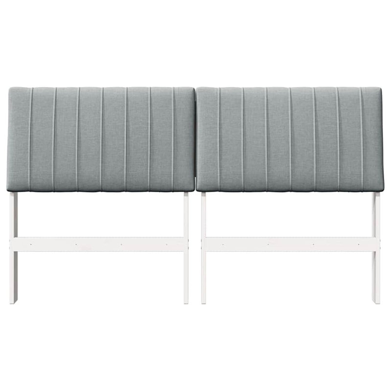 Solid Wood Headboard, UK King - DE 150 x 200 cm, Light Grey, White